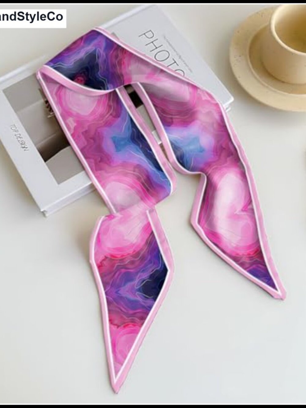 Silk Feeling Satin Scarf Long Thin Fashion Hair Neck Scarf Handbag Decoration - Picture 2 of 6